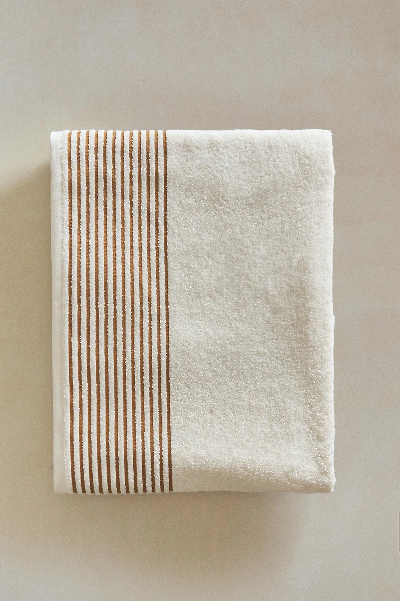 SERVIETTE DE BAIN BORDURE RAYURES