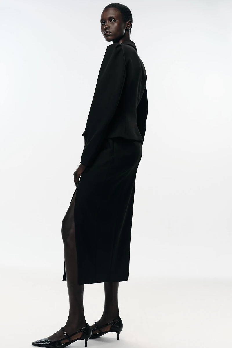 PUFF SLEEVE PEPLUM BLAZER