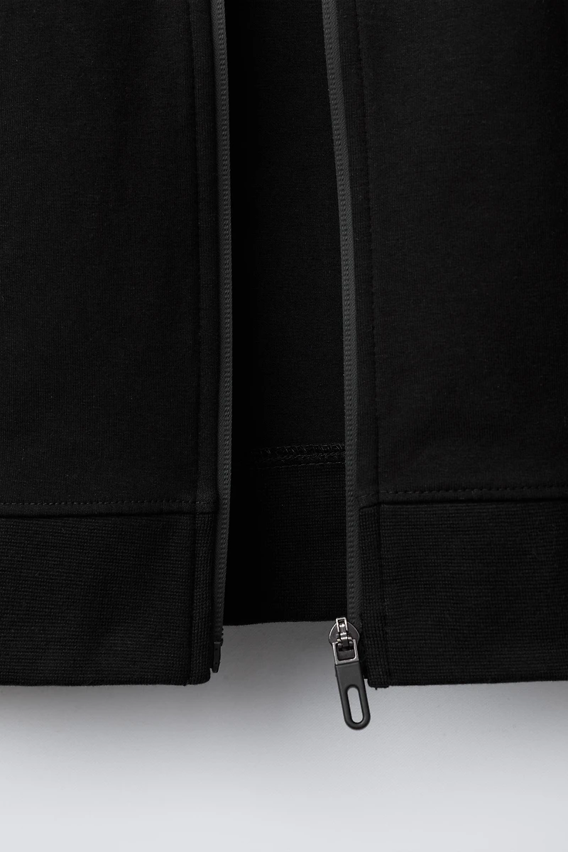 SPORTY INTERLOCK ZIPPER SWEATSHIRT