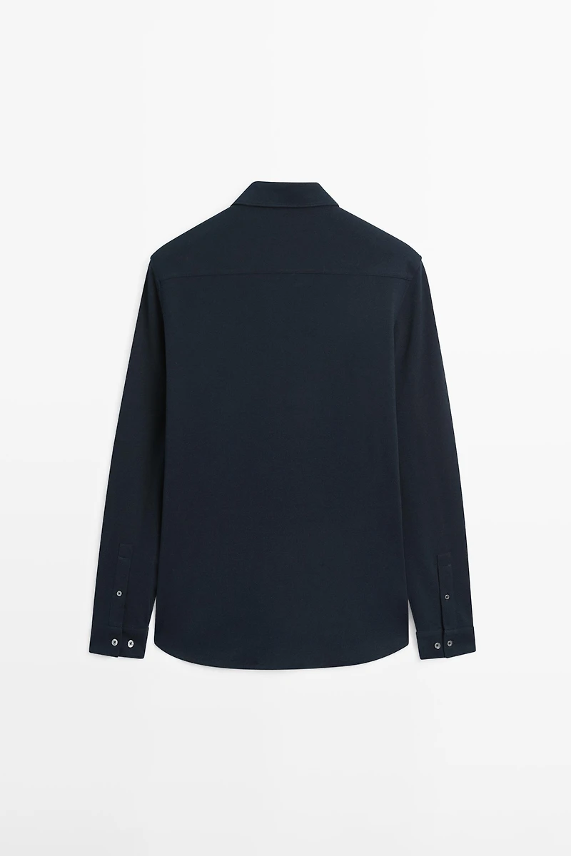 Regular fit melange shirt