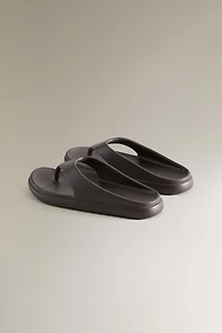 RUBBERIZED FLAT SANDALS