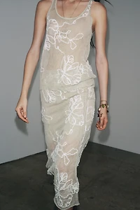 SEMI-SHEER STRUCTURED KNIT TOP
