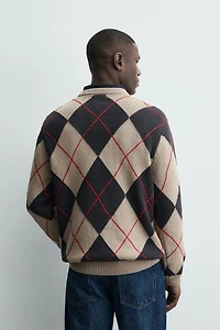 PULL EN JACQUARD À LOSANGES