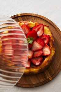 BOROSILICATE WOODEN CAKE DISH