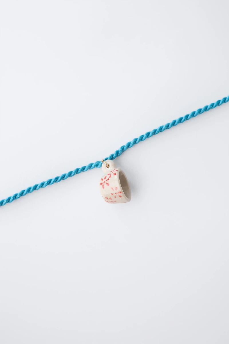 CERAMIC CUP CORD NECKLACE
