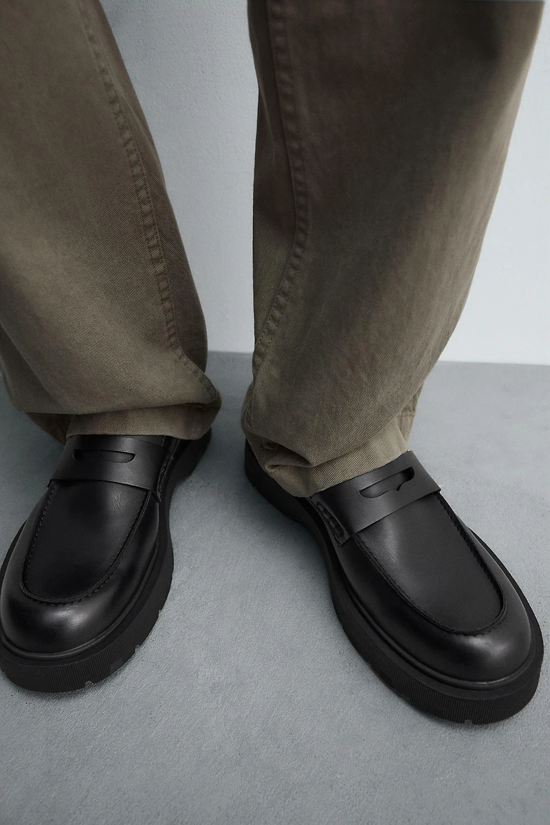 LEATHER PENNY LOAFERS