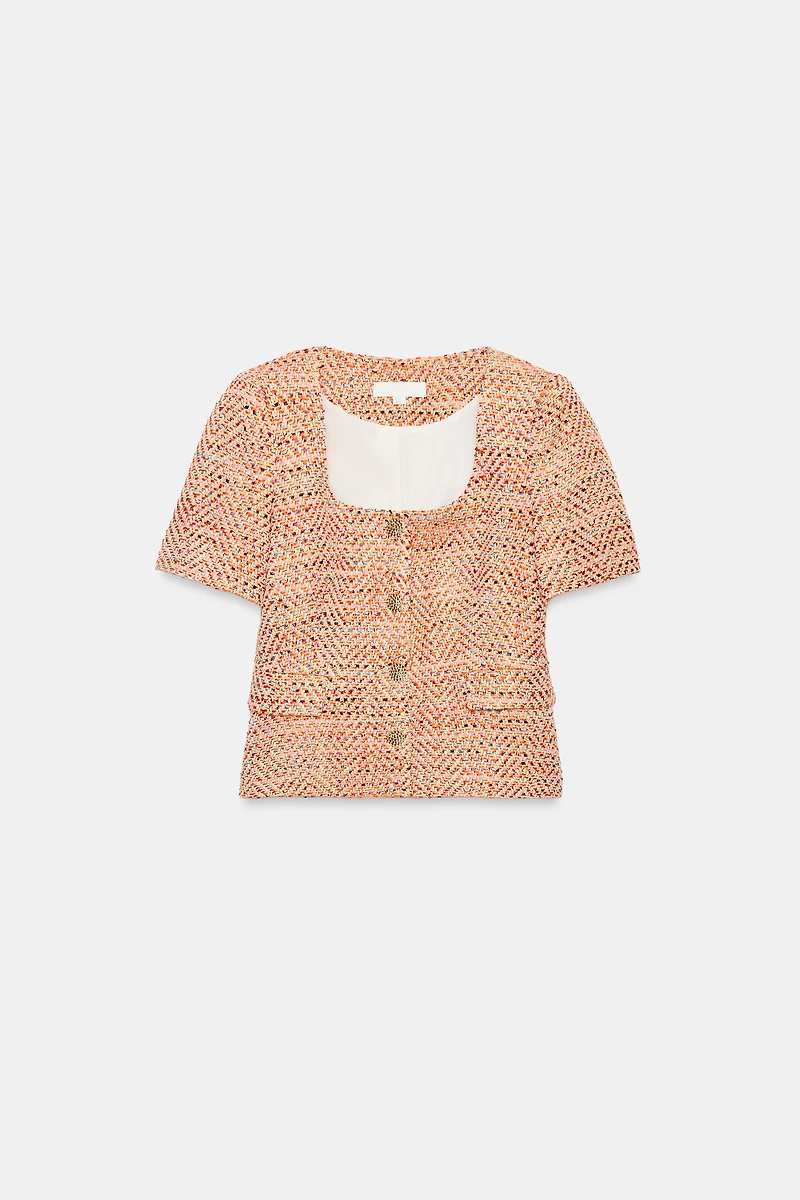 SHORT SLEEVE ROUND NECK BLAZER