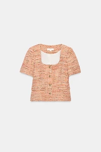SHORT SLEEVE ROUND NECK BLAZER