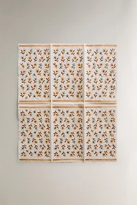 SERVIETTES PAPIER FLEURS ET CARREAUX (LOT DE 30)