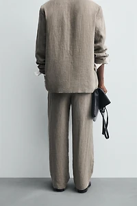 100% WASHED LINEN SUIT PANTS