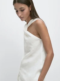 100% linen crossover top