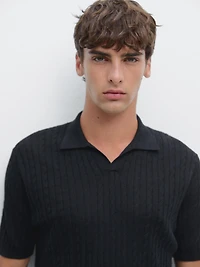 Polo en maille tressée