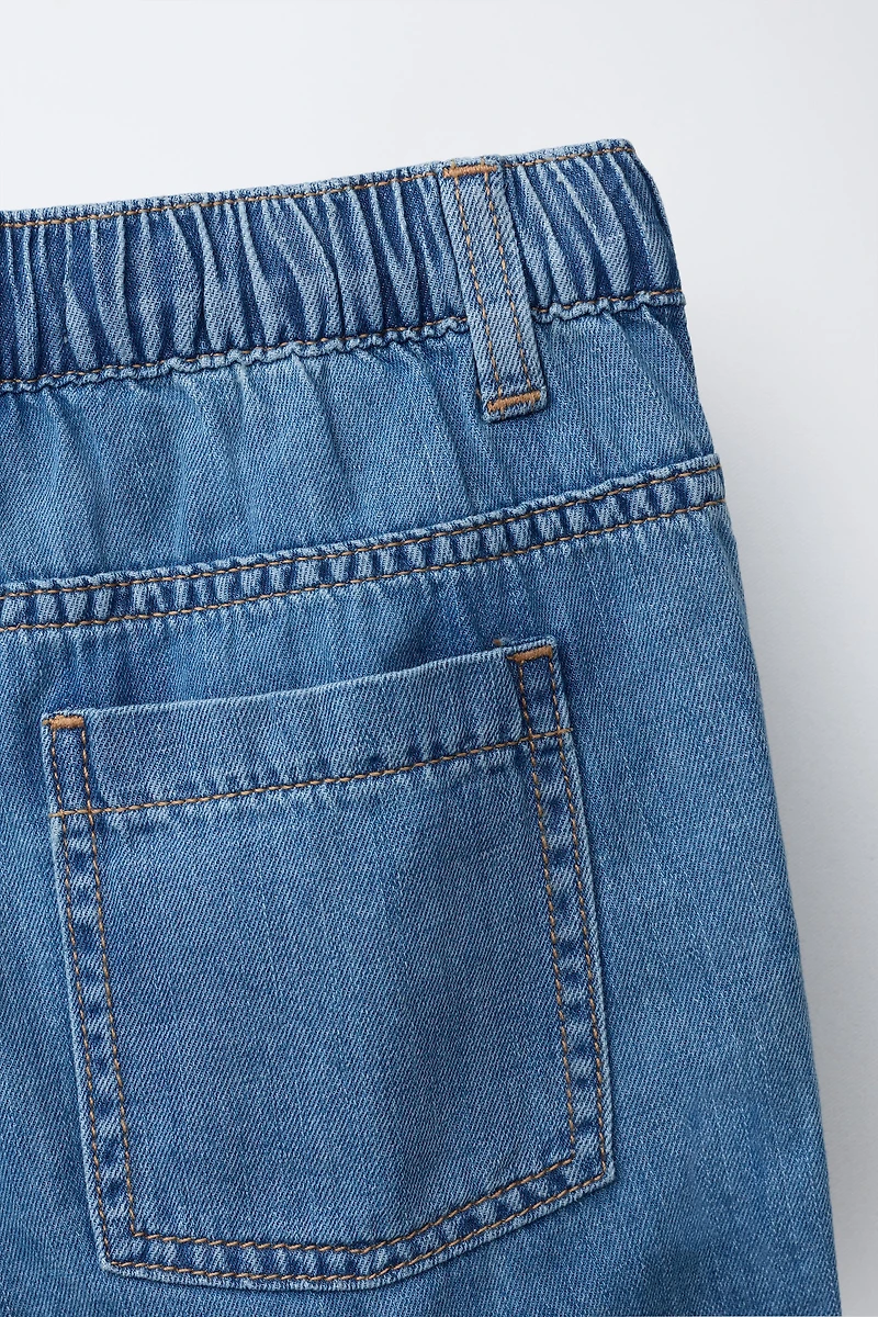 DENIM SHORTS WITH COTTON AND LINEN