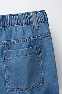 DENIM SHORTS WITH COTTON AND LINEN