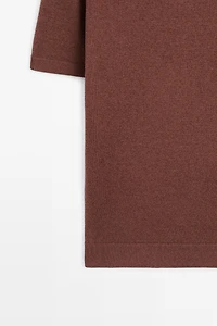 Linen blend knit polo sweater