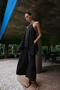 DOUBLE LAYER BRAIDED STRAP JUMPSUIT