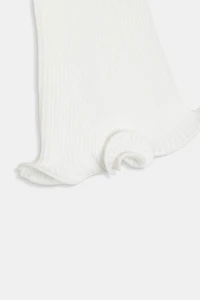 GILET EN MAILLE CÔTELÉE À FINITIONS ONDULÉES