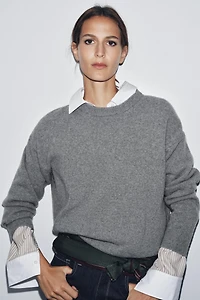 PULL CACHEMIRE ET LAINE MANCHES LONGUES