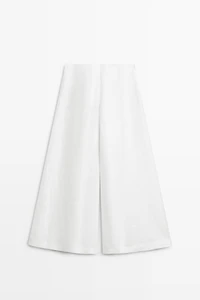 Linen blend palazzo trousers