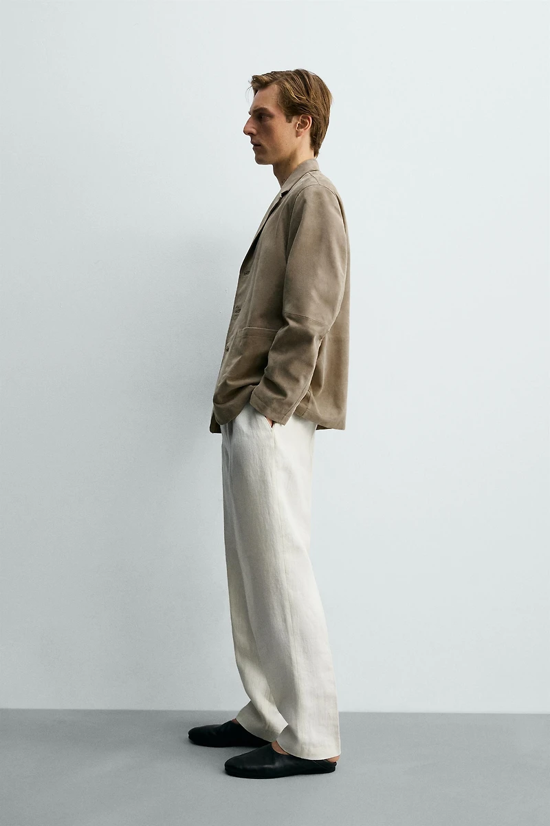 REGULAR FIT SUEDE LEATHER BLAZER
