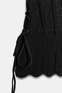 TOP STYLE CORSET EN MAILLE À CORDONS