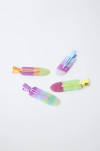 FOUR-PACK OF MULTI-COLORED BARRETTES