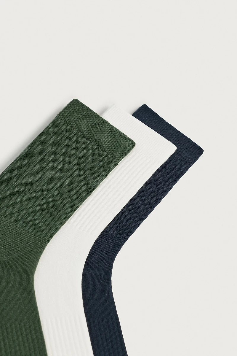 BASIC RIBBED SOCKS 3-PACK