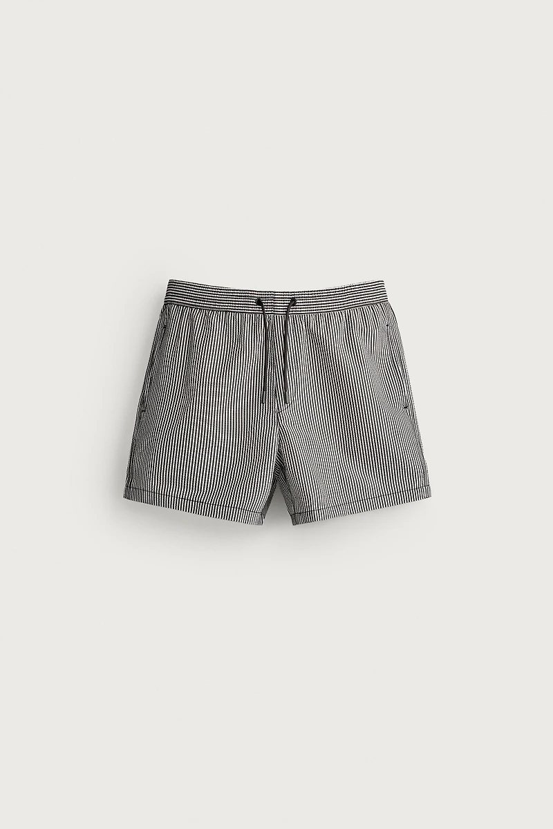 SEERSUCKER MID-LENGTH SWIMSUIT
