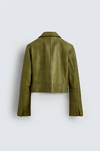 CROPPED FIT LEATHER BLAZER HARRY LAMBERT FOR ZARA X DISNEY