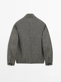Faded textured linen blend jacket