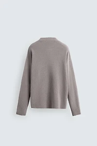 WAFFLE TEXTURED SWEATER