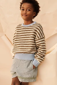 CONTRAST EMBROIDERED STRIPED SHORTS LIMITED EDITION