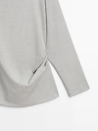 100% wool asymmetric ruffled blouse - STUDIO