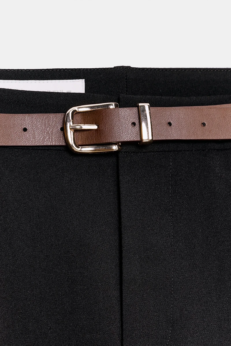 BELTED ANKLE PANTS