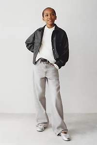 FAUX LEATHER OVERSHIRT WITH POCKETS