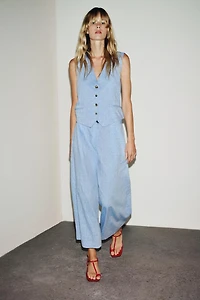 LINEN VEST JUMPSUIT