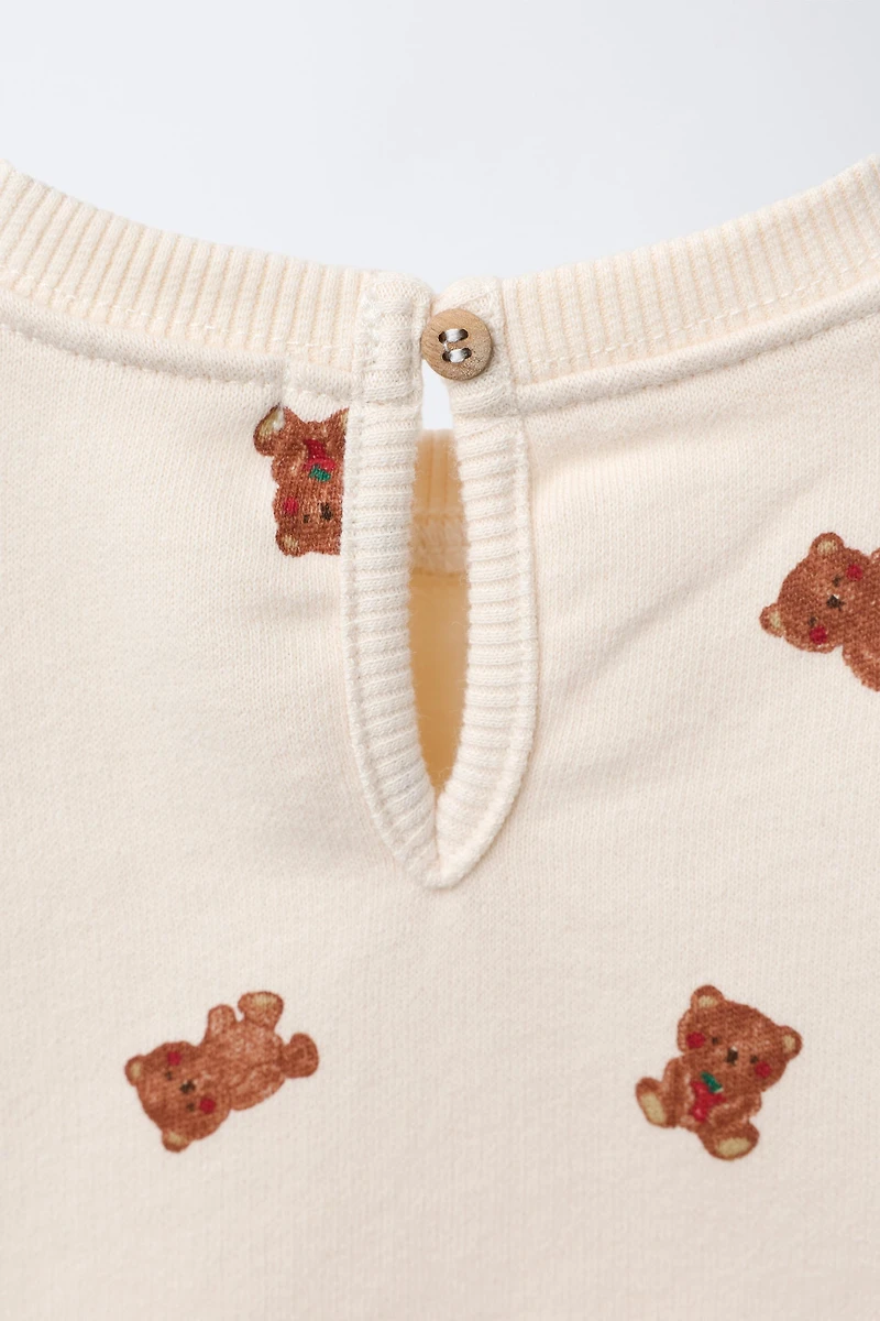 TEDDY BEAR PRINT SWEATSHIRT