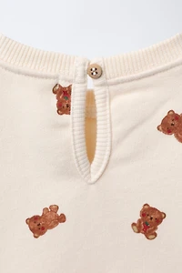 TEDDY BEAR PRINT SWEATSHIRT