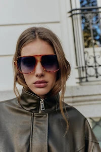 FAUX LEATHER HIGH COLLAR BOMBER JACKET