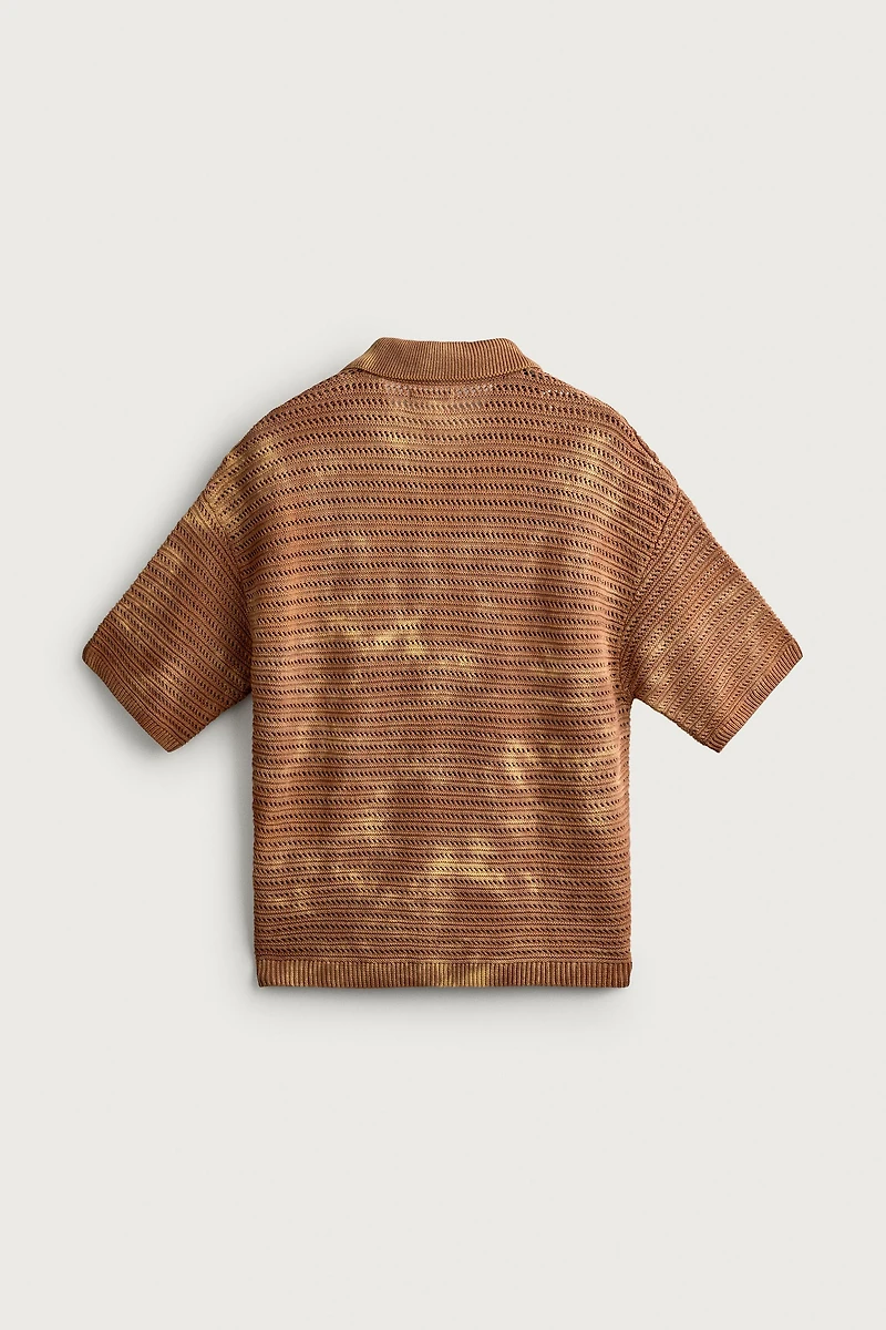 CHEMISE EN MAILLE RELAXED FIT EFFET DÉLAVÉ