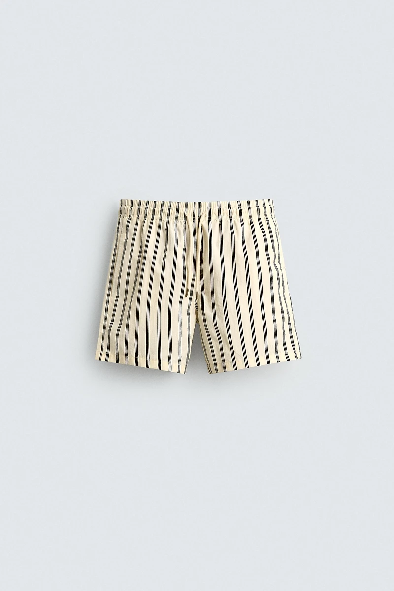 MID-LENGTH STRIPED SWIMSHORTS