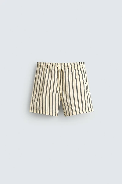 MID-LENGTH STRIPED SWIMSHORTS
