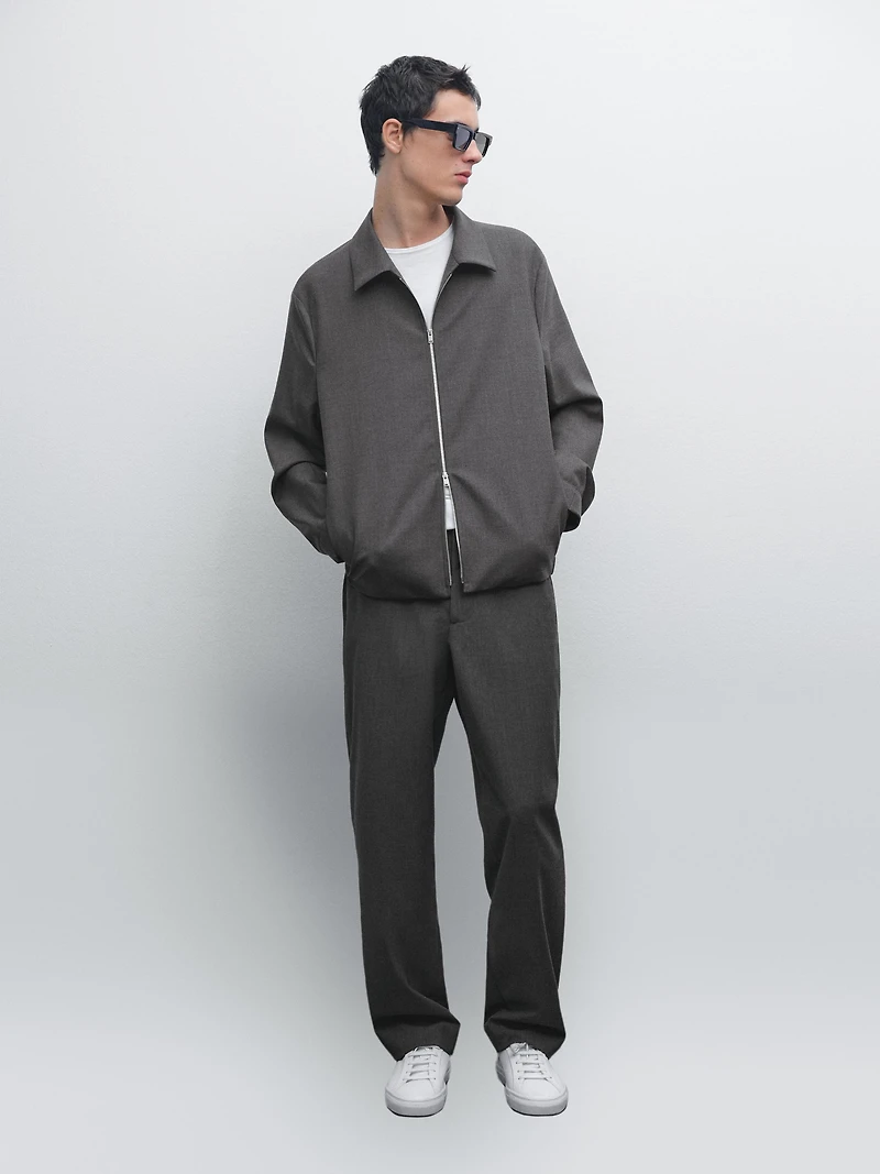 Blouson total look double épaisseur laine