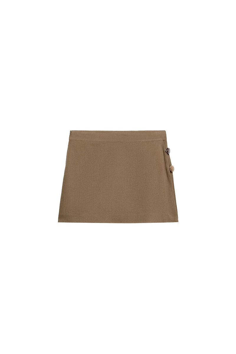 LINEN SKORT WITH BEAD EMBELLISHMENTS