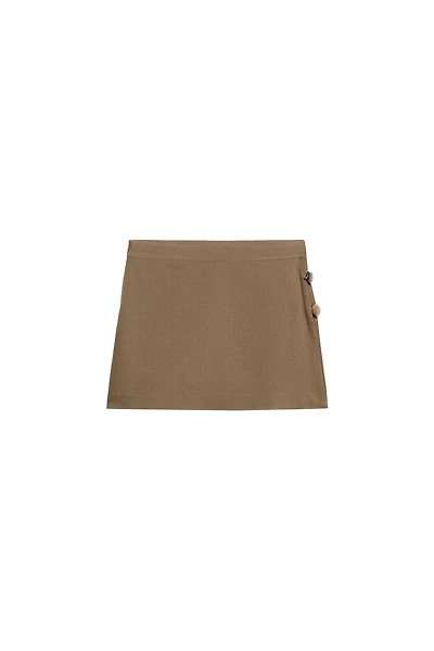 LINEN SKORT WITH BEAD EMBELLISHMENTS