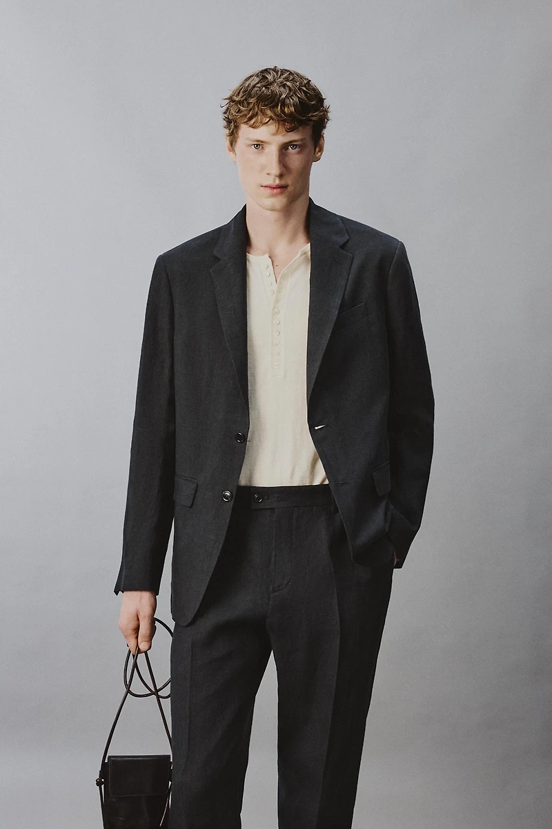 REGULAR FIT 100% LINEN SUIT BLAZER