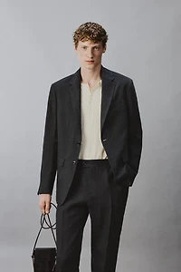 REGULAR FIT 100% LINEN SUIT BLAZER