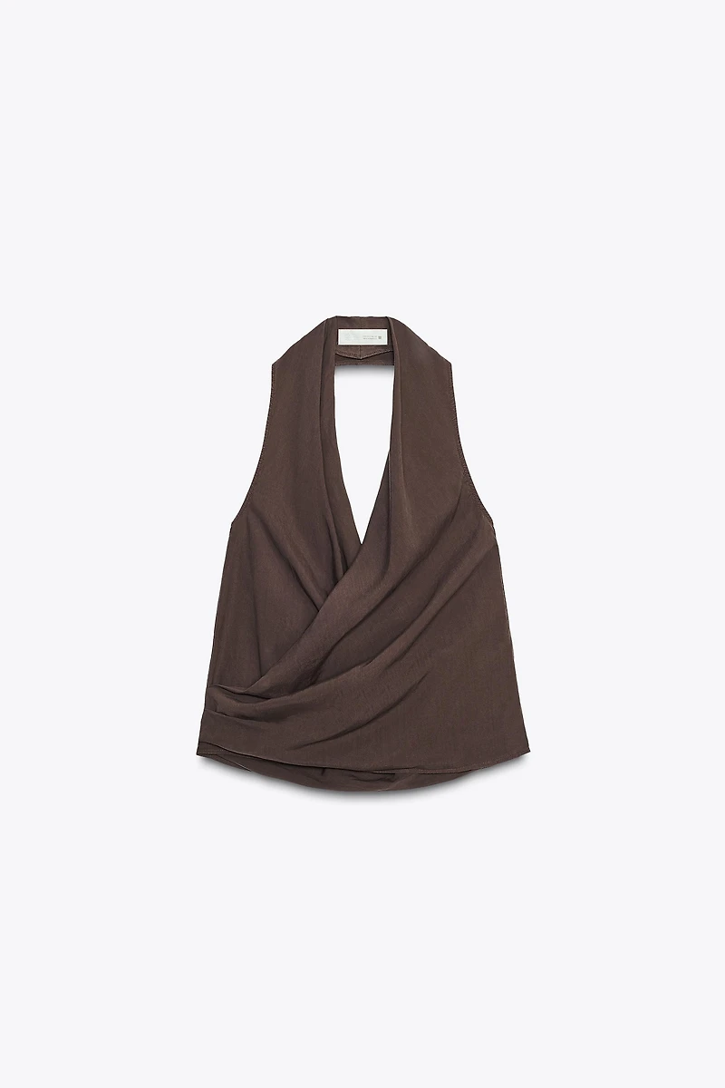 DRAPED HALTER TOP
