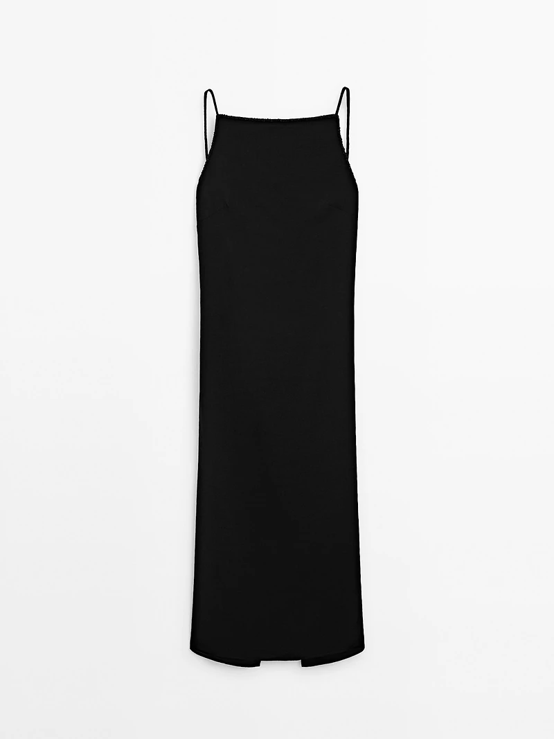 Long dress with rhinestone detail