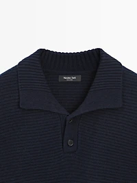 Pull en maille à col camionneur boutonné